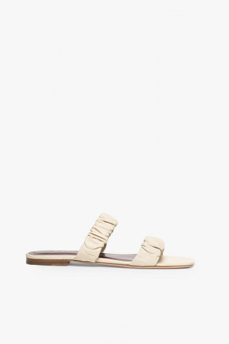 MAYA RUCHED SANDAL | CREAM