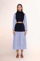 MILEY SKIRT | NAVY BLUE WHITE STRIPE