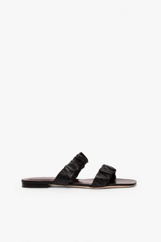 MAYA RUCHED SANDAL | BLACK