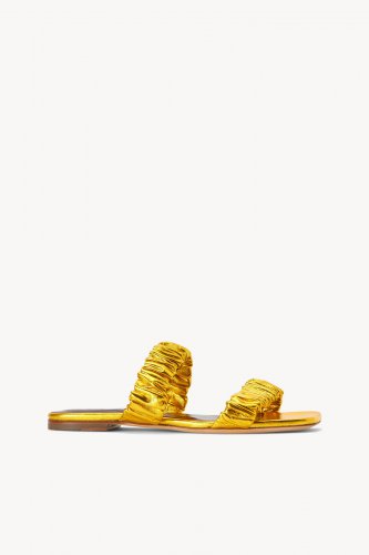 MAYA RUCHED SANDAL | GOLD