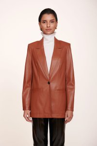 MADDEN BLAZER | WHISKEY VEGAN LEATHER