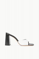 SLOANE HEEL | BLACK WHITE SNAKE EMBOSSED