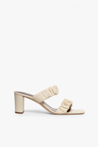 FRANKIE RUCHED SANDAL | CREAM