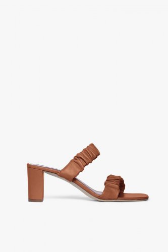 FRANKIE RUCHED SANDAL | TAN