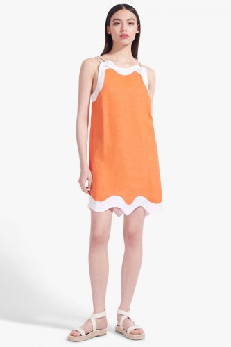 RENATA DRESS | TANGERINE WHITE