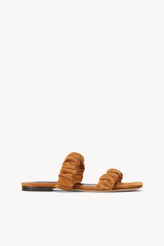 MAYA RUCHED SANDAL | CASHEW