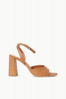 SOLANGE HEEL | TAN SNAKE EMBOSSED