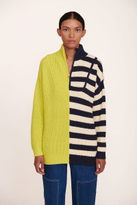 HAMPTON SWEATER | CHARTREUSE TWO TONE STRIPE