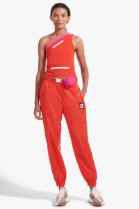 NB X STAUD BELTED NYLON TRACK PANT | FIERY RED