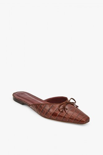 GINA MULE | BROWN CROC EMBOSSED