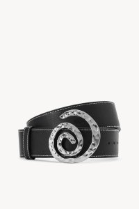 SWIRL BUCKLE BELT | BLACK