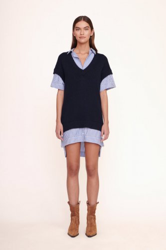 BRIDGET DRESS | NAVY BLUE WHITE STRIPE