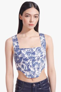 ALICE TOP | CHINA BLUE TOILE