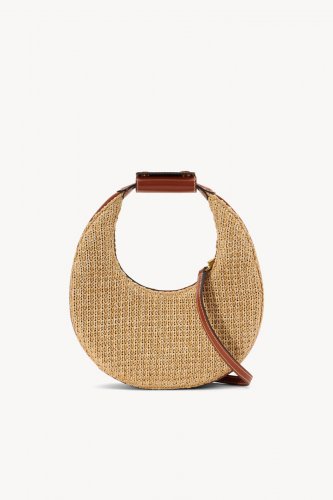 RAFFIA MINI MOON BAG | NATURAL TAN